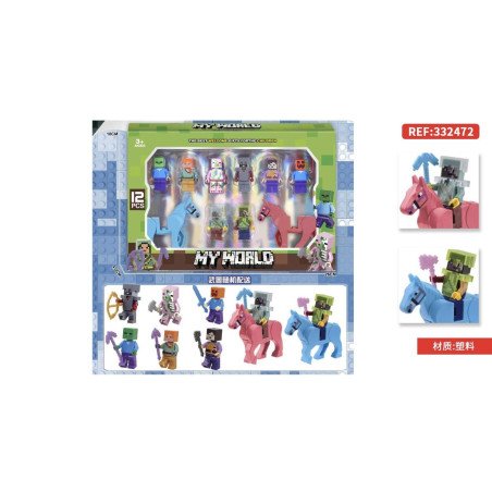 ZESTAW 8SZT FIGURKI MINECRAFT MY WORLD