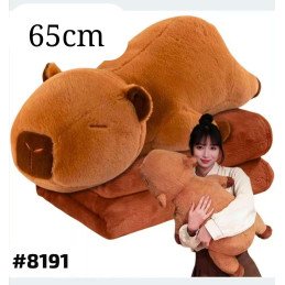 PODUSZKA MASKOTKA KAPIBARA Z KOCEM 65CM