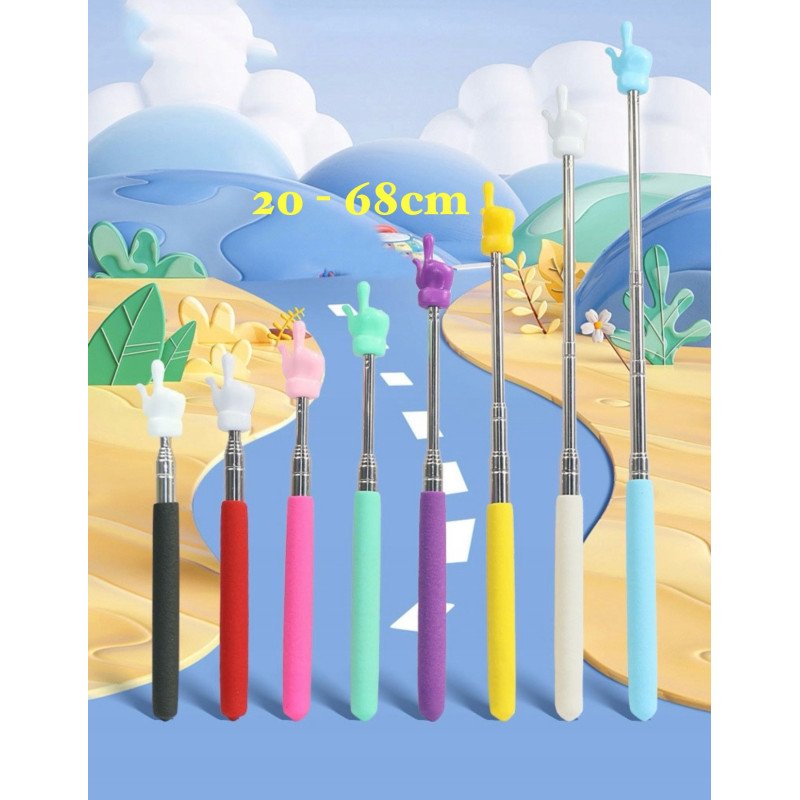 WSKAŹNIK DLA NAUCZYCIELA WYSOWANY DRĄŻEK WSKAZÓWKA 20 - 68CM WSKAŹNIK DLA NAUCZYCIELA WYSOWANY DRĄŻEK WSKAZÓWKA 20 - 68CM