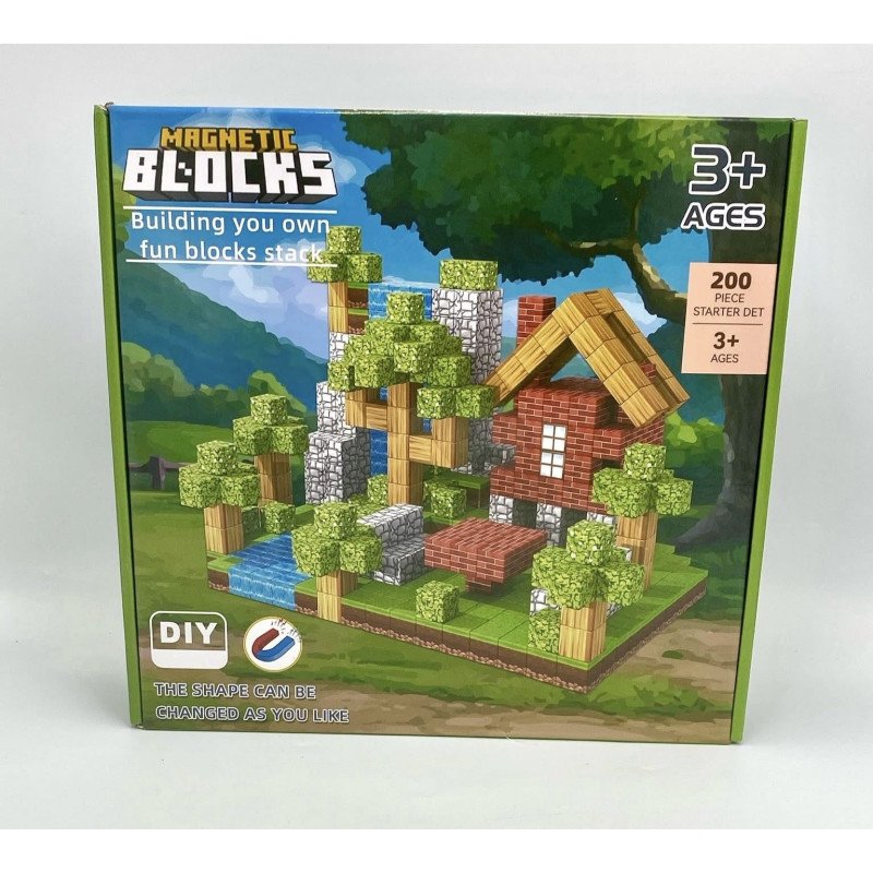 KLOCKI MAGNETYCZNE MINECRAFT DIY 200PCS