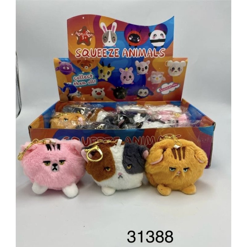SQUISHY GNIOTEK ANIMAL KOTY  BRELOK