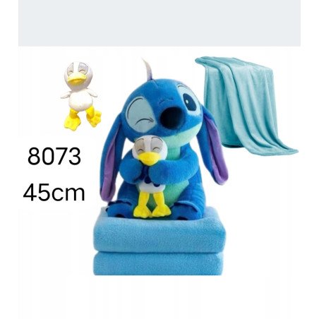 PODUSZKA MASKOTKA STITCH Z KOCEM 45CM