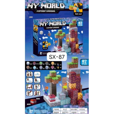 KLOCKI MAGNETYCZNE 87 ELEMENTÓW MY WORLD