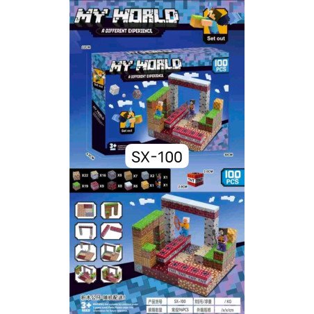 KLOCKI MAGNETYCZNE 100 ELEMENTÓW MY WORLD