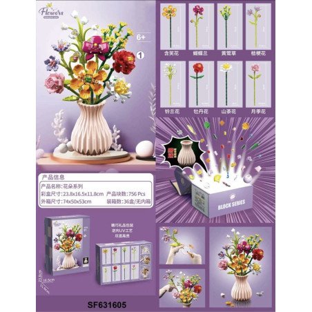 KLOCKI FLOWERS KWIATY BUKET