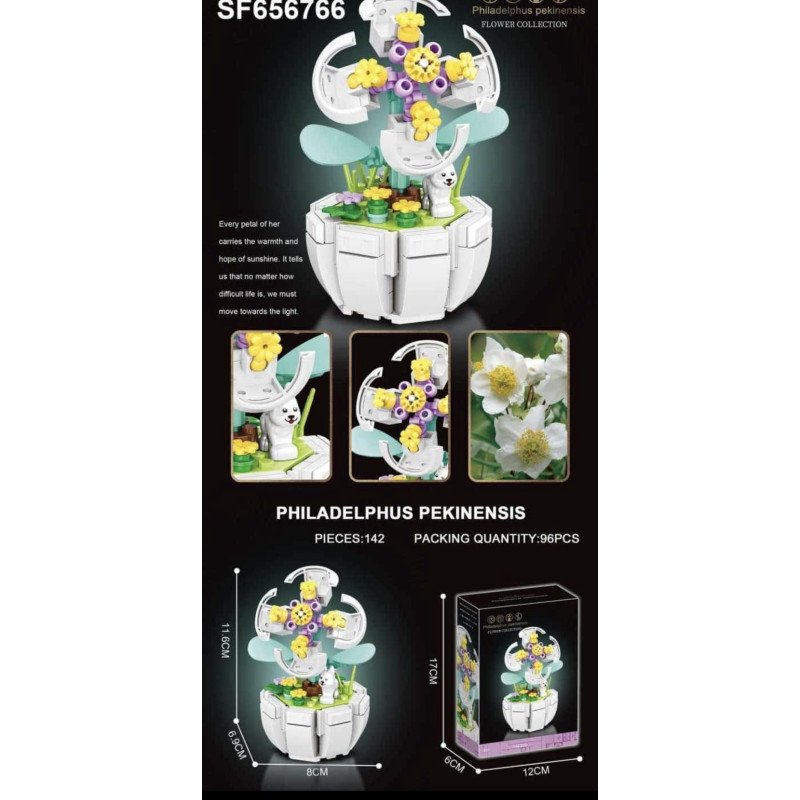 KLOCKI 142PCS FLOWERS KWIATY PHILADELPHUS PEKNENSIS KLOCKI 142PCS FLOWERS KWIATY PHILADELPHUS PEKNENSIS