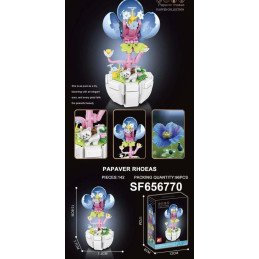 KLOCKI 142PCS FLOWERS KWIATY PAPAVER RHOEAS