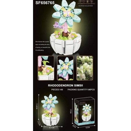 KLOCKI 149PCS FLOWERS KWIATY RHODODENDRON SIMSII