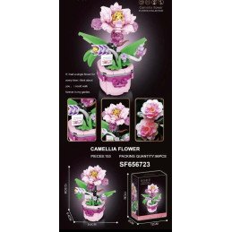 KLOCKI 153PCS FLOWERS KWIATY CAMELLIA FLOWER