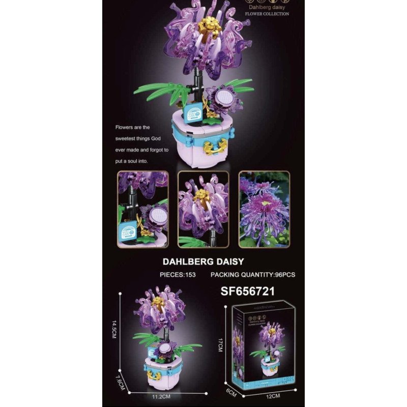 KLOCKI 153PCS FLOWERS KWIATY DAHLBERG DAISY KLOCKI 153PCS FLOWERS KWIATY DAHLBERG DAISY