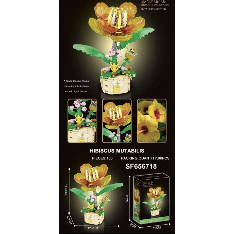 KLOCKI 156PCS FLOWERS KWIATY HIBICUS MUTABILIS