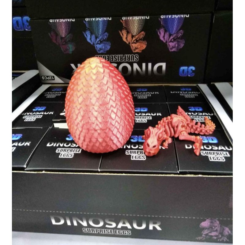 BRELOK FIGURKI 3D DINOZAUR W JAJKA Z PUDEŁKIEM