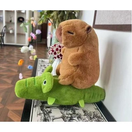 PLUSZOWA MASKOTKA KAPIBARA Z KROKODYL 25CM