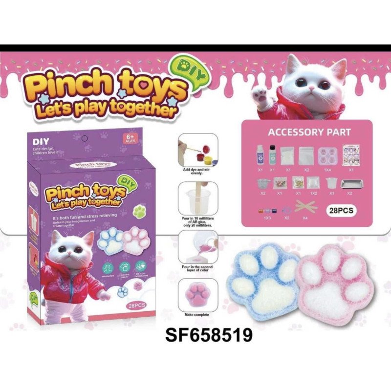 ZESTAW DO ROBIENIA SQUISHY KOCIA ŁAPKA ZESTAW DO ROBIENIA SQUISHY KOCIA ŁAPKA