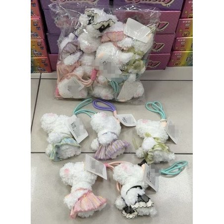 BRELOK PLUSZAK PIESEK BIAŁA