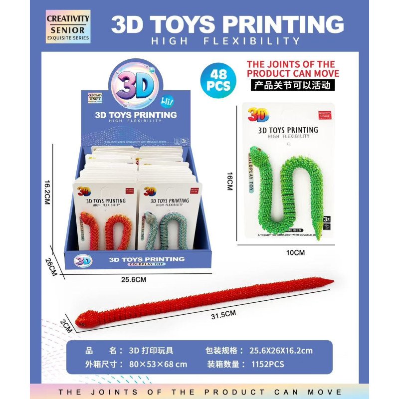 FIGURKI 3D WĄŻ PRINTED