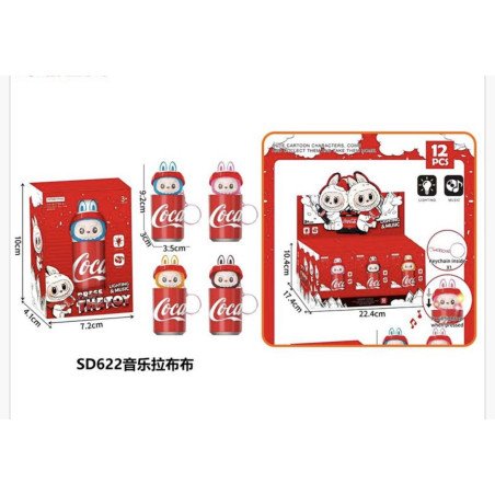 BRELOK LABUBU COCA COLA Z DŹWIĘKIEM LEDOWE W PUDEŁKIEM