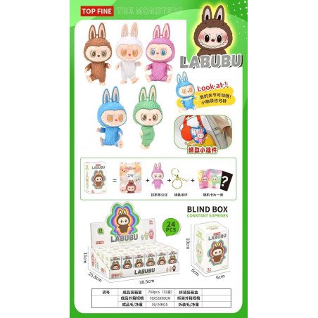 BRELOK FIGURKI 3D LABUBU W SASZETKI LOSOWA + PUDEŁKIEM