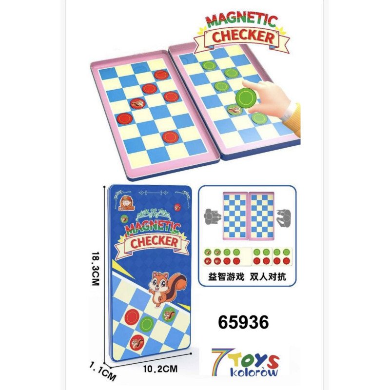 GRA PLANSZOWA MAGNETIC CHECKER GRA PLANSZOWA MAGNETIC CHECKER