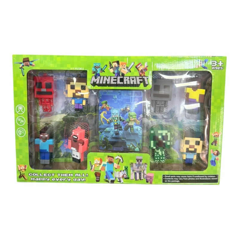 ZESTAW 8SZT FIGURKI + KARTA MINECRAFT ZESTAW 8SZT FIGURKI + KARTA MINECRAFT