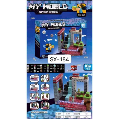 KLOCKI MAGNETYCZNE MINECRAFT 184 ELEMENTÓW