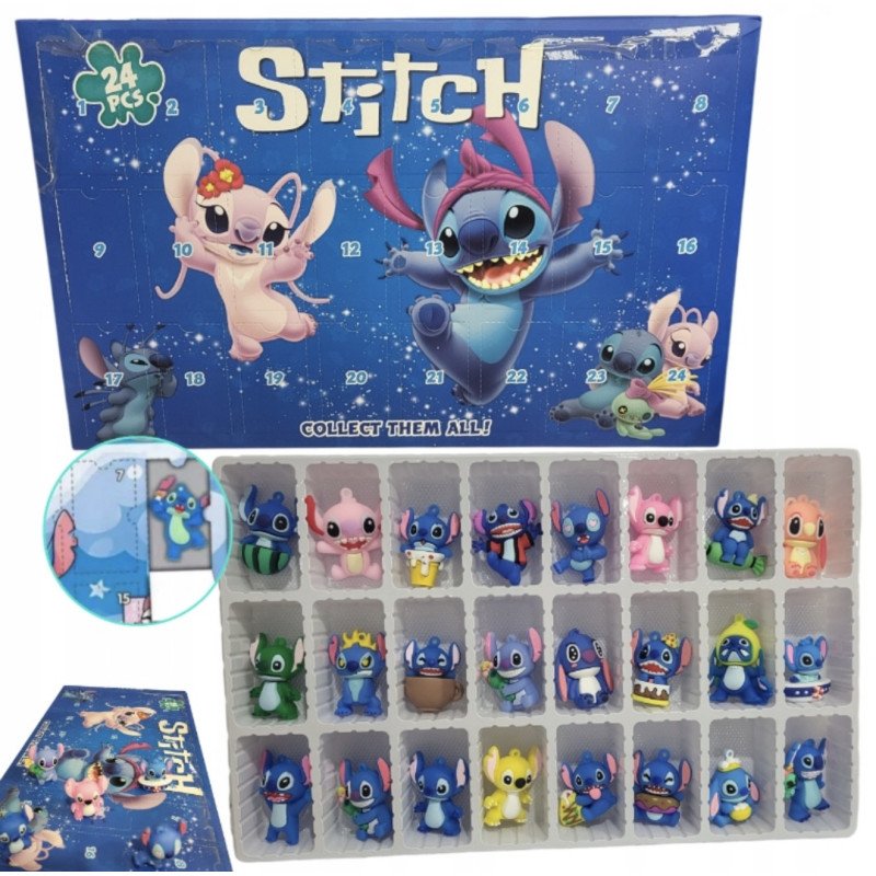 ZESTAW 24SZT FIGURKI KALENDARZ ADWENTOWY STITCH