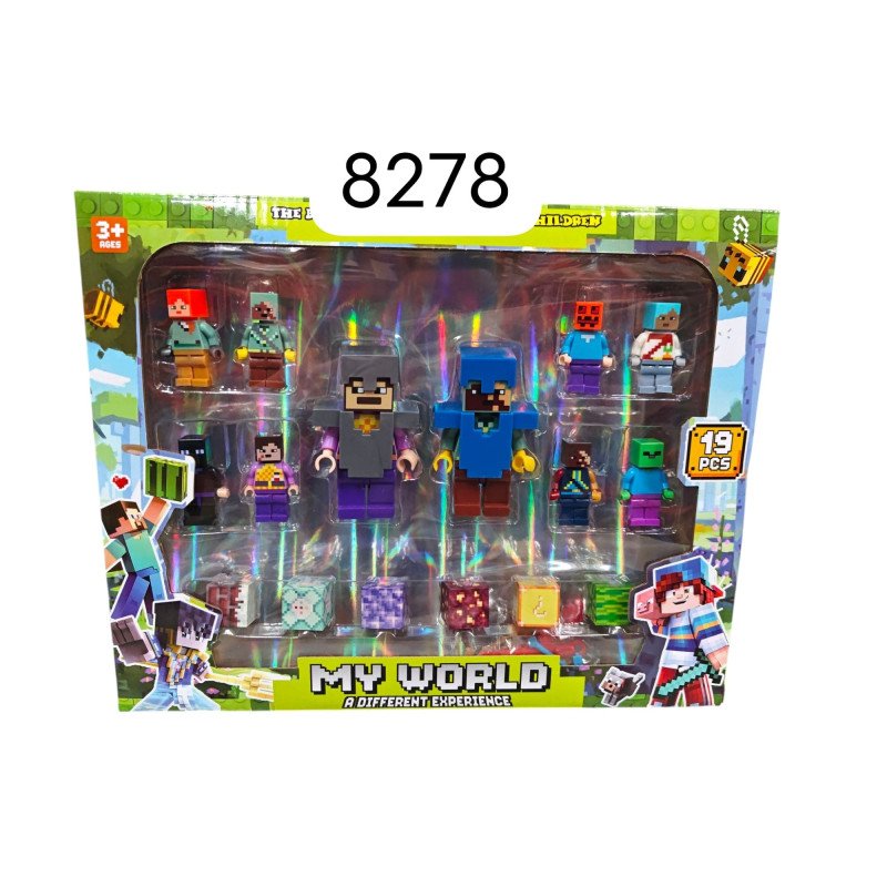 ZESTAW 8SZT + 2SZT FIGURKI MINECRAFT MAGNETYCZNE MY WORLD
