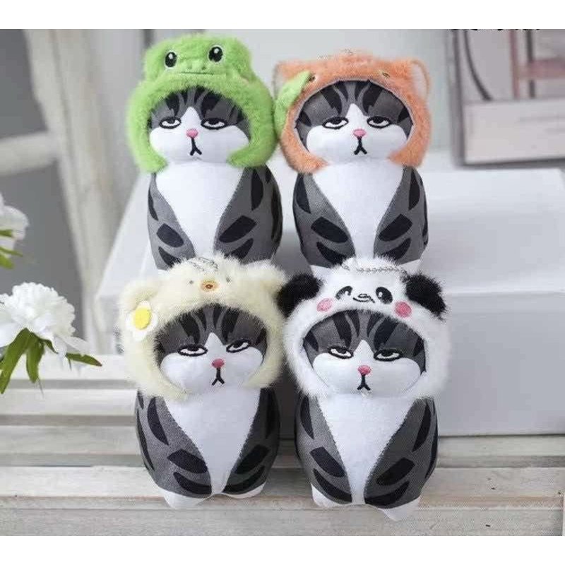 BRELOK PLUSZAK KOT Z CZAPKA