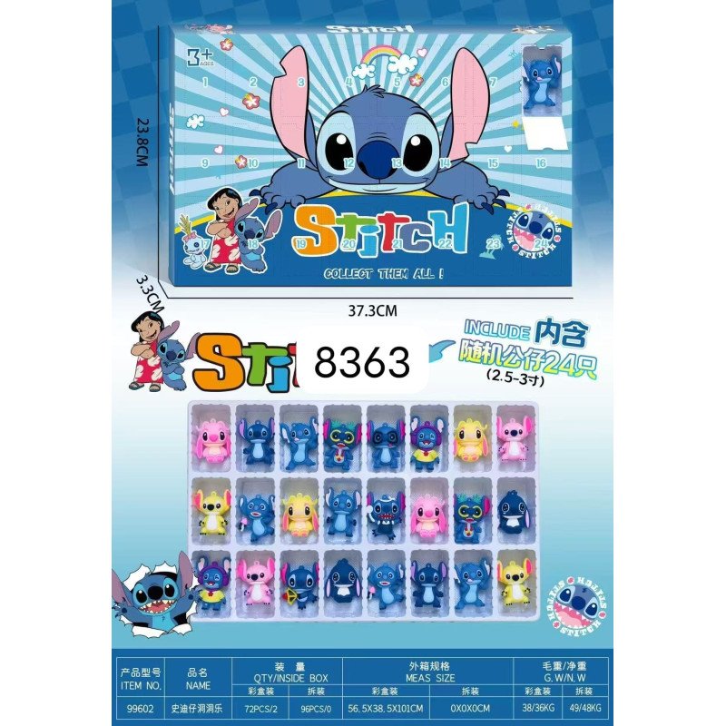ZESTAW 24SZT FIGURKI KALENDARZ ADWENTOWY STITCH