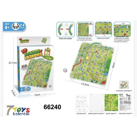 GRA PLANSZOWA 3D SNAKES & LADDERS