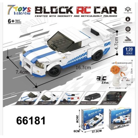 KLOCKI 1:120 231PCS GTR SAMOCHÓD STEROWANE