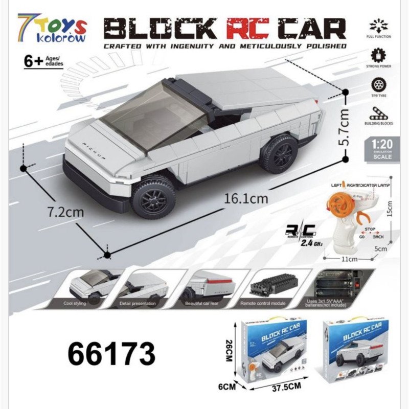 KLOCKI 1:120 242PCS CYBER TRUCK SAMOCHÓD STEROWANE