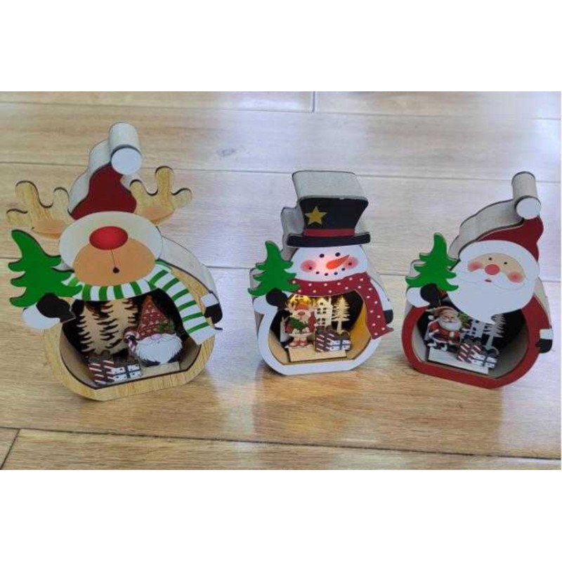 DREWNIANA OZDOBA ŚWIECĄCA