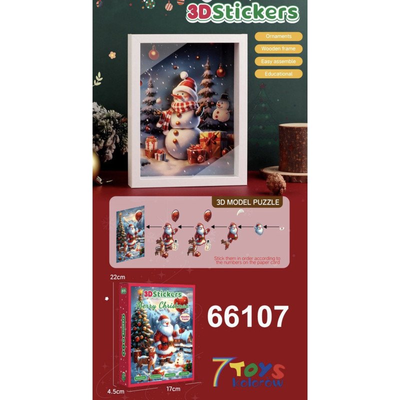 PUZZLE 3D STICKERS ŚWIĄTECZNE