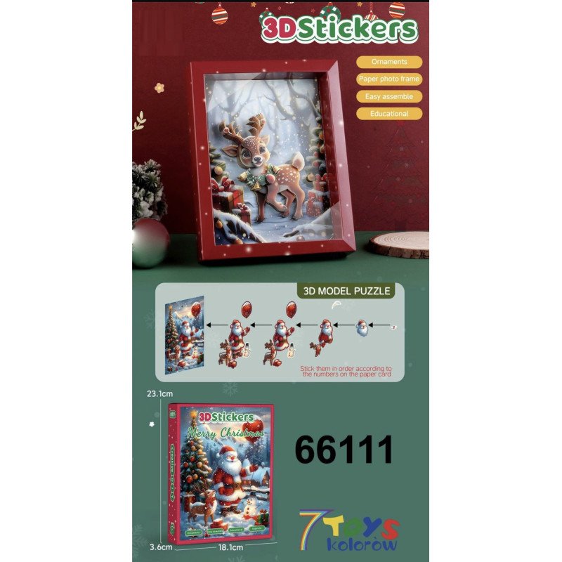 PUZZLE 3D STICKERS ŚWIĄTECZNE