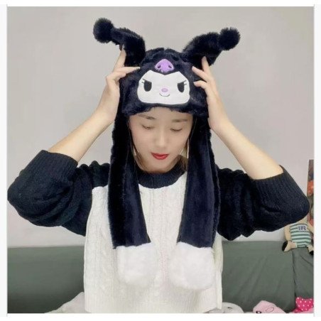 KUROMI CZAPKA ŚWIECĄCA Z RUCHOMYMI USZAMI LED