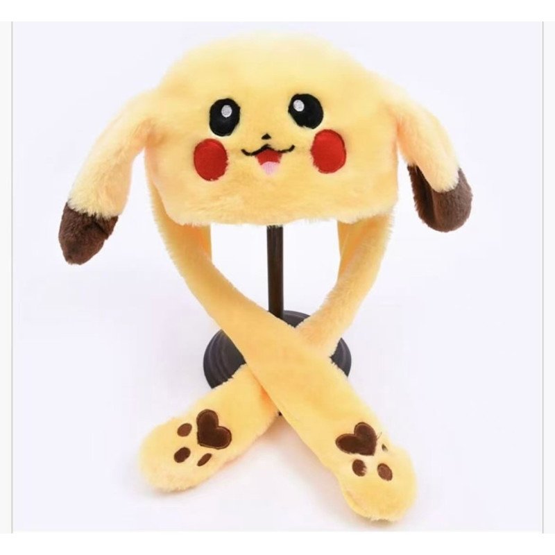 PIKACHU CZAPKA ŚWIECĄCA Z RUCHOMYMI USZAMI LED