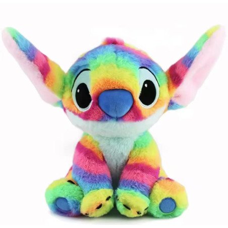 PLUSZOWA MASKOTKA STITCH TĘCZOWE 40CM
