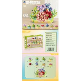 KLOCKI 798PCS KWIATY SUCCULENTS