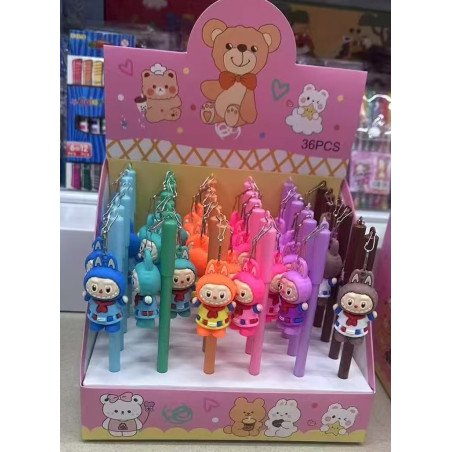 DŁUGOPISY Z FIGURKĄ LABUBU