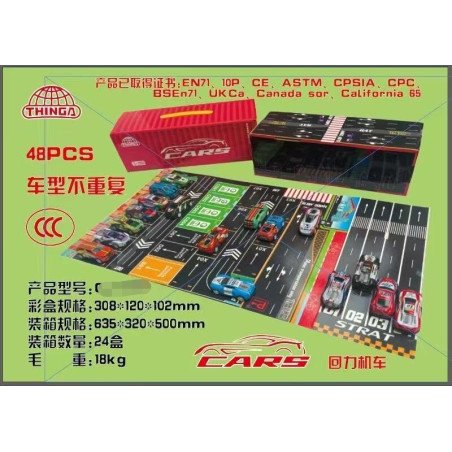 ZESTAW 48PCS AUTO PULL BACK CAR