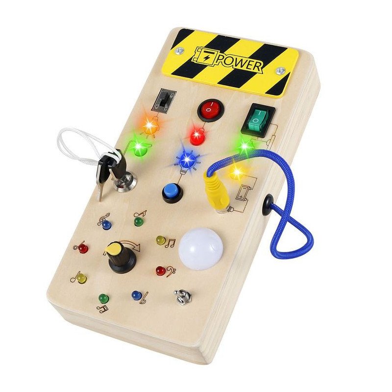 TABLICA MONTESSORI SENSORYCZNA LED Z WŁĄCZNIKIEM ŚWIATŁA