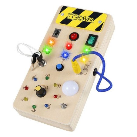 TABLICA MONTESSORI SENSORYCZNA LED Z WŁĄCZNIKIEM ŚWIATŁA