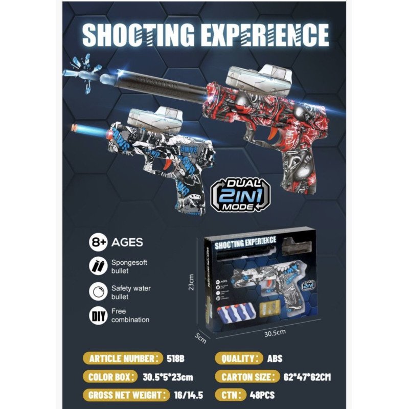 PISTOLETY DUAL 2IN1 MODE SOFT GUN