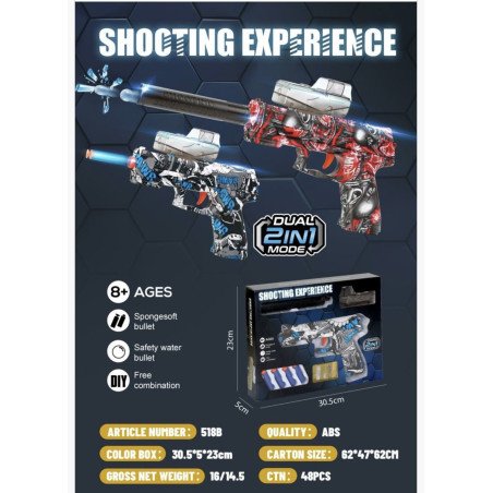 PISTOLETY DUAL 2IN1 MODE SOFT GUN