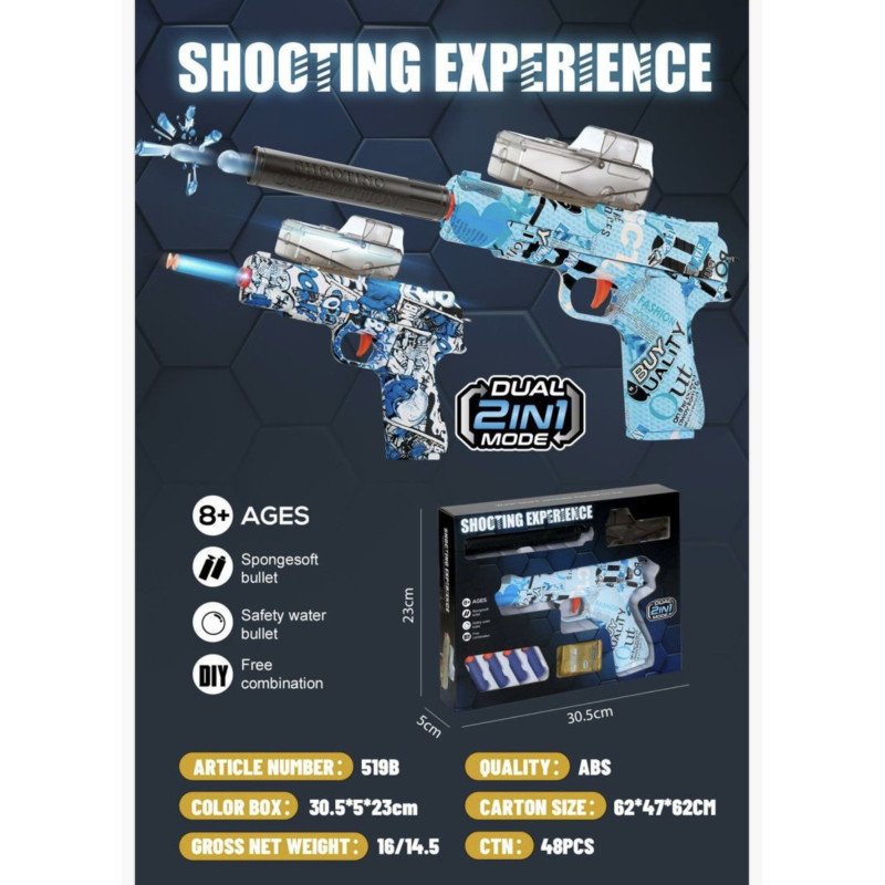 PISTOLETY DUAL 2IN1 MODE SOFT GUN