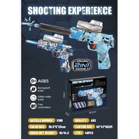 PISTOLETY DUAL 2IN1 MODE SOFT GUN