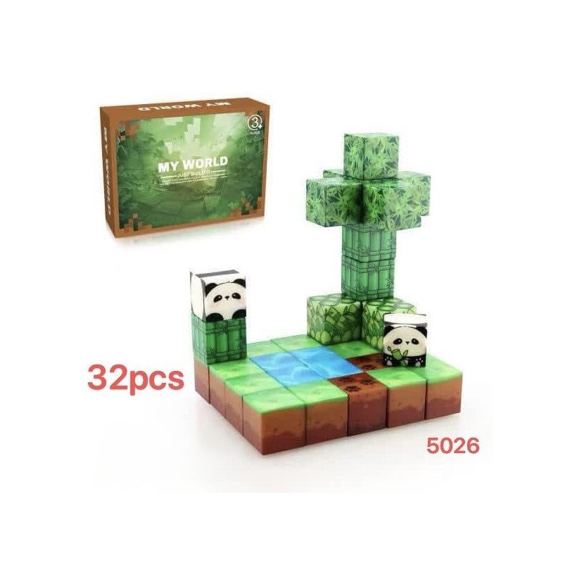 KLOCKI 32PCS MAGNETYCZNE MINECRAFT