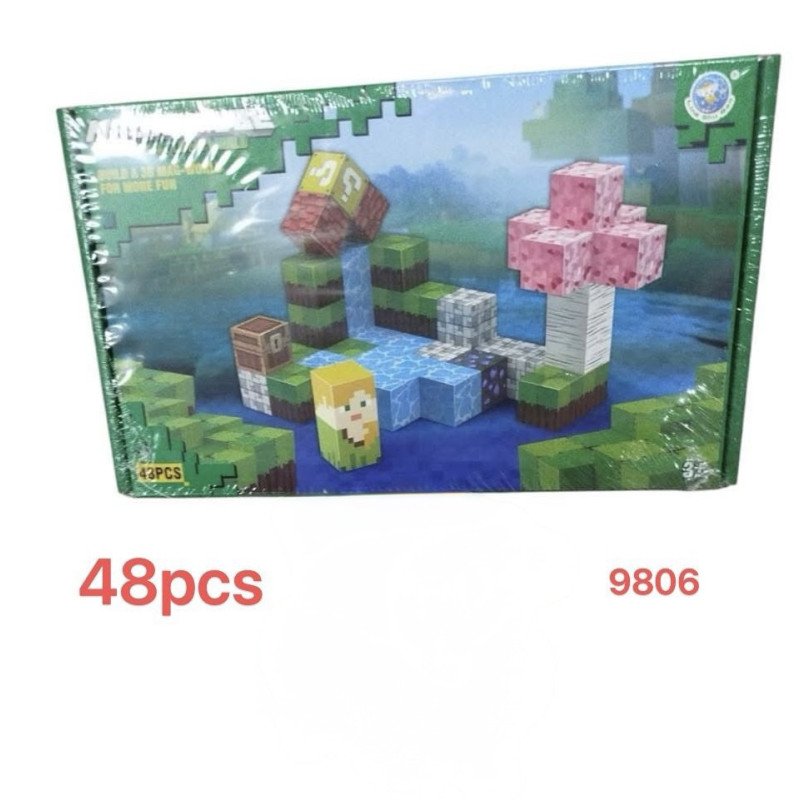 KLOCKI 48PCS MAGNETYCZNE MINECRAFT