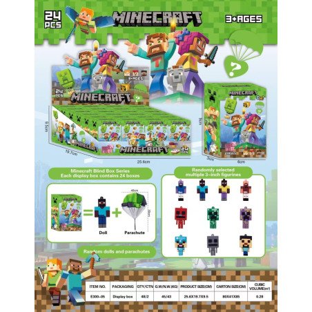 LOSWA FIGURKA MINECRAFT Z PARASOL W PUDEŁKO